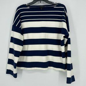 J. Crew Navy and White Striped Sweater